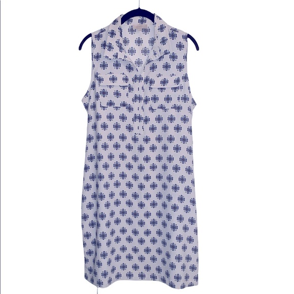 New LOFT Sleeveless Light Blue w/ Flowers Dress Size M - Picture 1 of 4